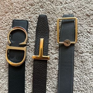 DESIGNER BELTS:  TOM FORD, CHRISTIAN DIOR, HERMES